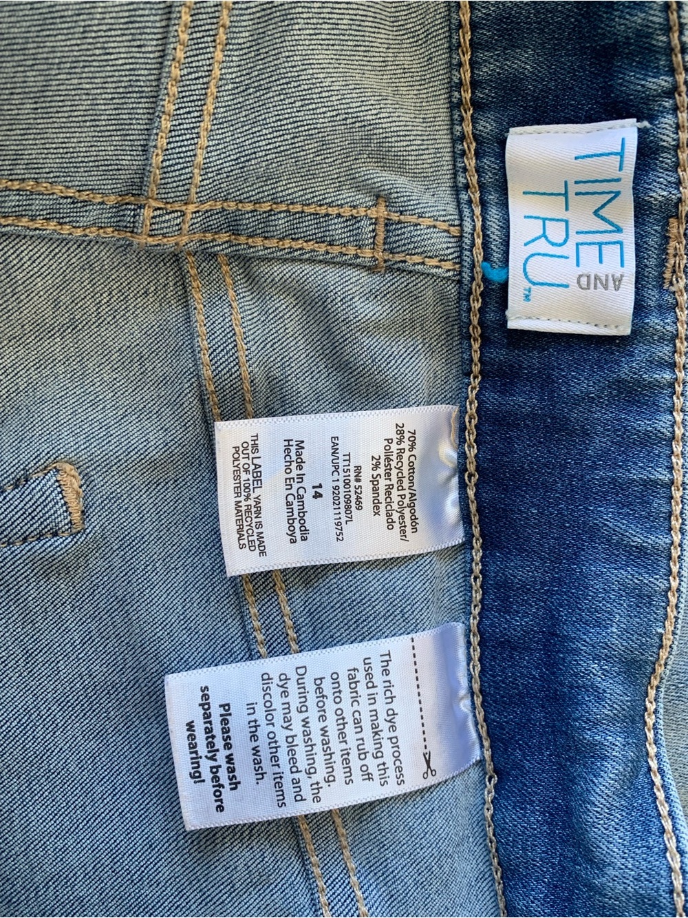 Time and Tru Light Blue High Waist Denim Bermuda Shorts - Picture 5 of 5